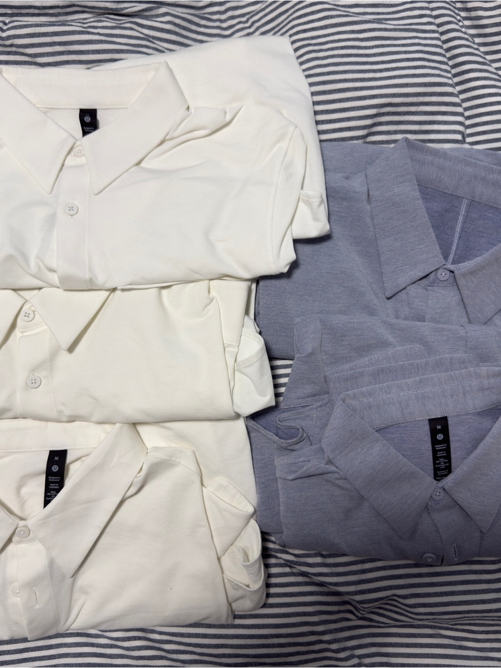 Men's Lululemon Commission Shirts (lot of 5) - White and Blue Linen